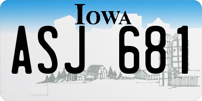 IA license plate ASJ681