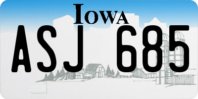 IA license plate ASJ685