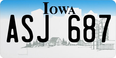 IA license plate ASJ687