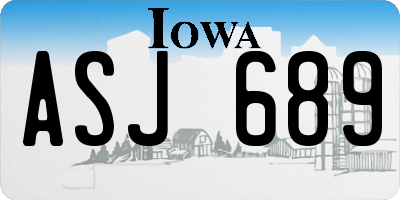 IA license plate ASJ689