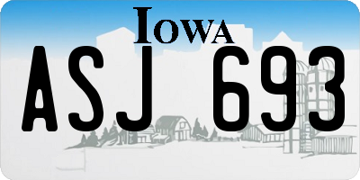 IA license plate ASJ693