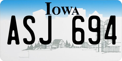 IA license plate ASJ694