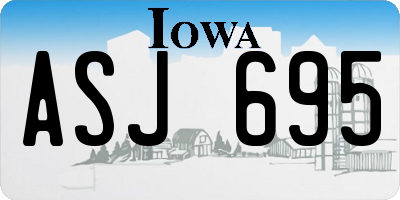 IA license plate ASJ695