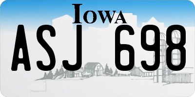 IA license plate ASJ698