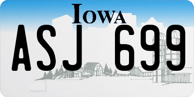 IA license plate ASJ699