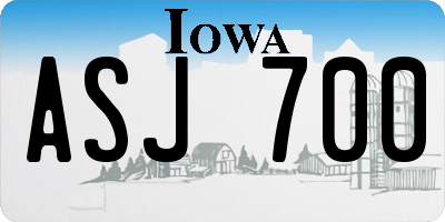 IA license plate ASJ700