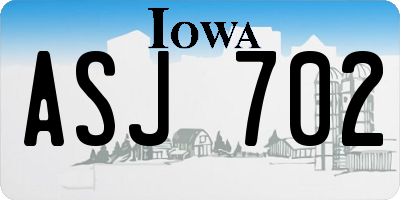 IA license plate ASJ702