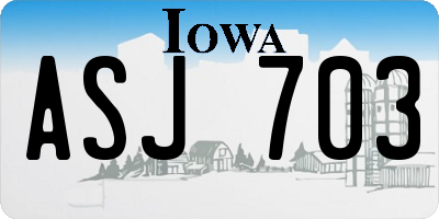 IA license plate ASJ703