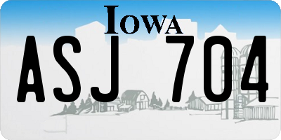 IA license plate ASJ704