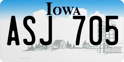 IA license plate ASJ705