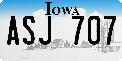 IA license plate ASJ707