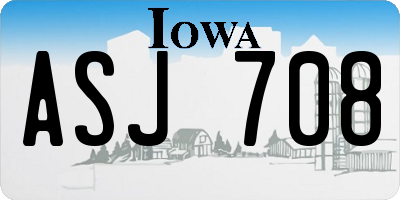 IA license plate ASJ708