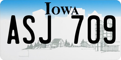 IA license plate ASJ709