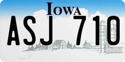 IA license plate ASJ710
