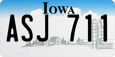 IA license plate ASJ711