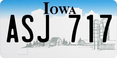 IA license plate ASJ717