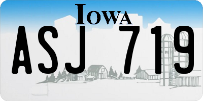 IA license plate ASJ719