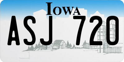 IA license plate ASJ720