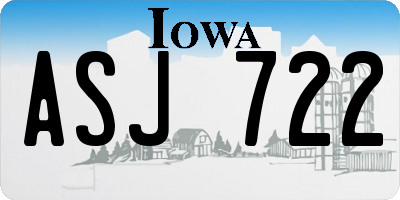 IA license plate ASJ722