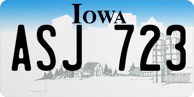 IA license plate ASJ723