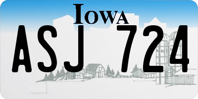 IA license plate ASJ724