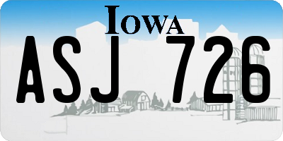 IA license plate ASJ726