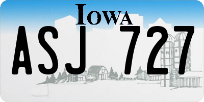 IA license plate ASJ727