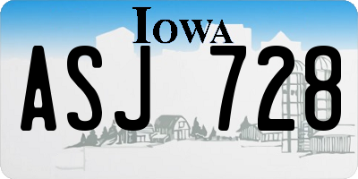 IA license plate ASJ728