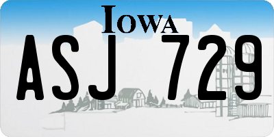 IA license plate ASJ729
