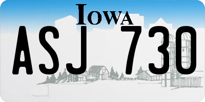 IA license plate ASJ730