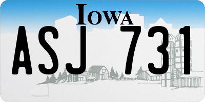 IA license plate ASJ731