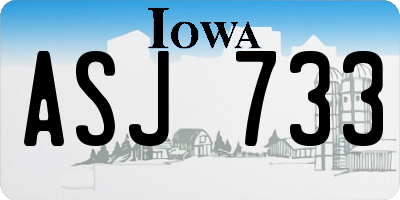 IA license plate ASJ733