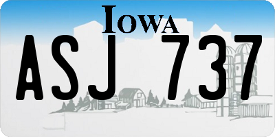 IA license plate ASJ737