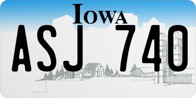 IA license plate ASJ740