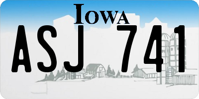 IA license plate ASJ741