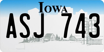 IA license plate ASJ743