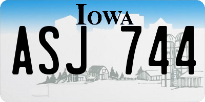 IA license plate ASJ744