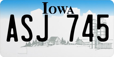 IA license plate ASJ745