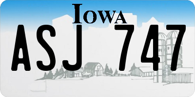 IA license plate ASJ747