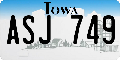 IA license plate ASJ749