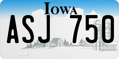 IA license plate ASJ750