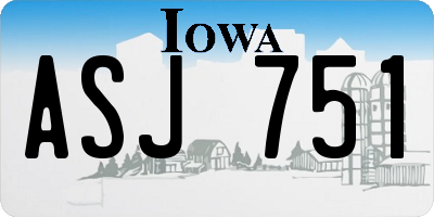 IA license plate ASJ751