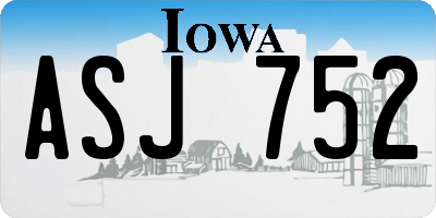 IA license plate ASJ752