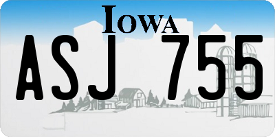 IA license plate ASJ755