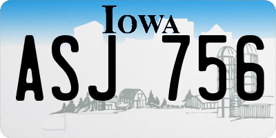 IA license plate ASJ756