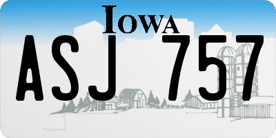 IA license plate ASJ757