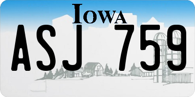 IA license plate ASJ759