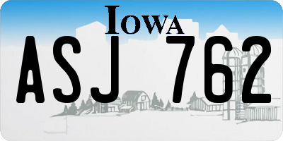 IA license plate ASJ762