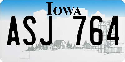 IA license plate ASJ764