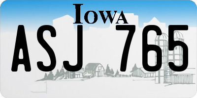 IA license plate ASJ765